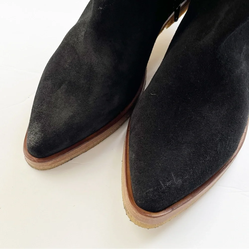 Free People Banks Over-The-Knee Black Suede Boots Sz 39.5